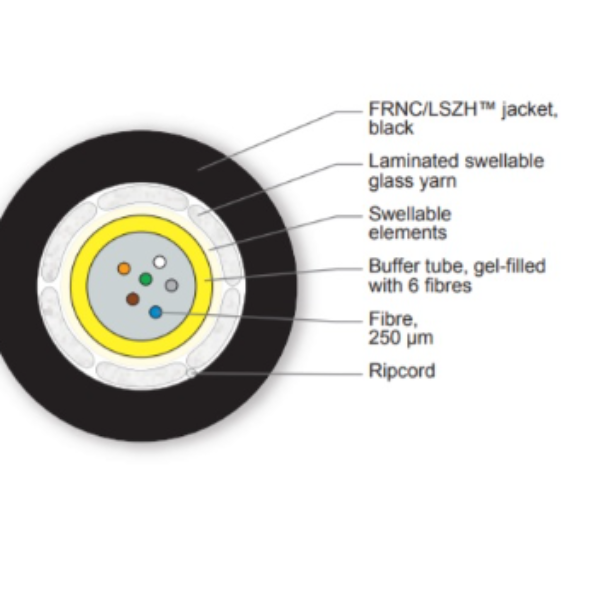 6 Core CT Dielectric Armour Indoor/Outdoor OS2 Cable